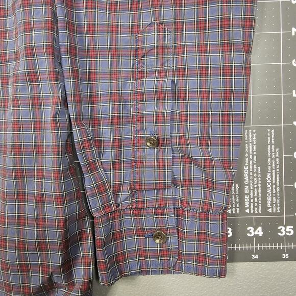 Polo Ralph Lauren Shirt Large Blue Red Tartan Plaid Preppy Academia Ivy League - Picture 2 of 11